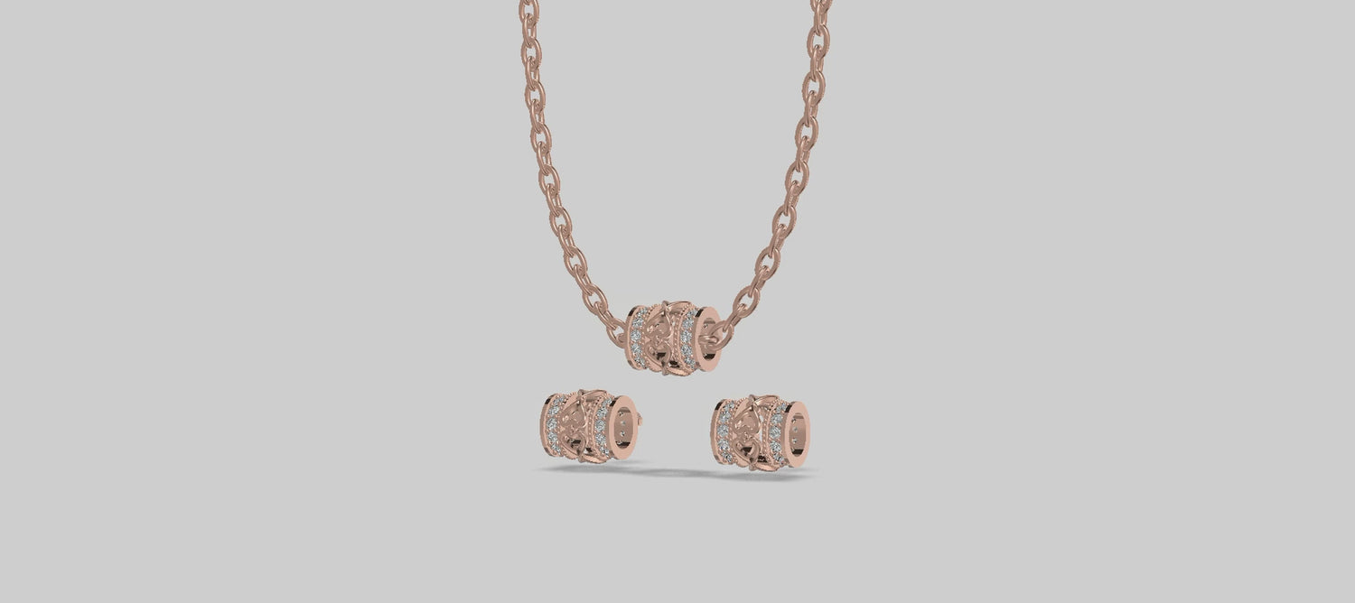 Eternal Embrace Heart Diamond Chain Set Gold