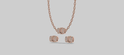 Eternal Embrace Heart Diamond Chain Set Gold