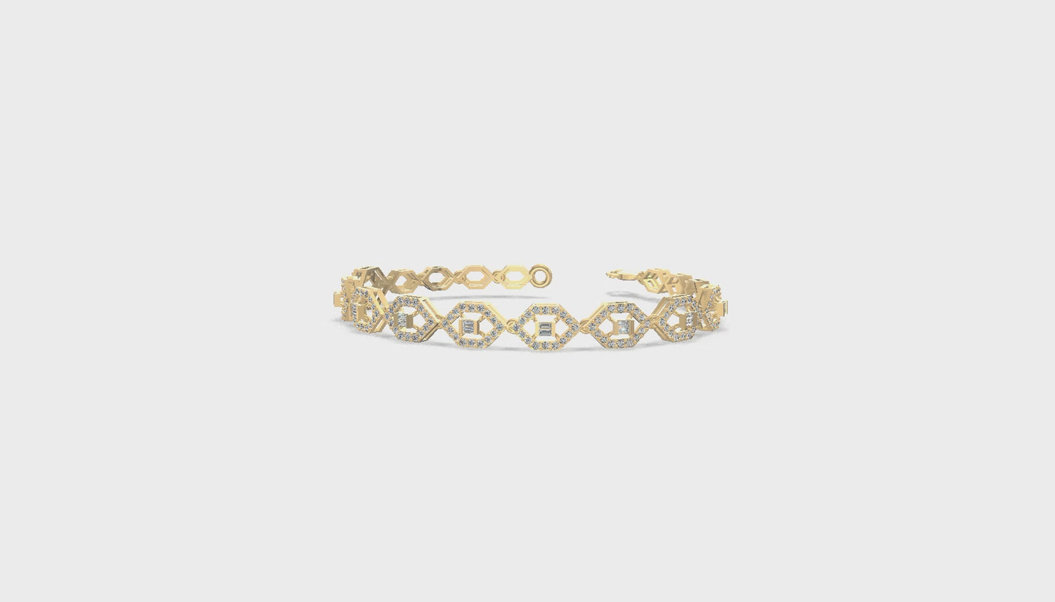 HexaBloom Sapphire Diamond Bracelet Gold