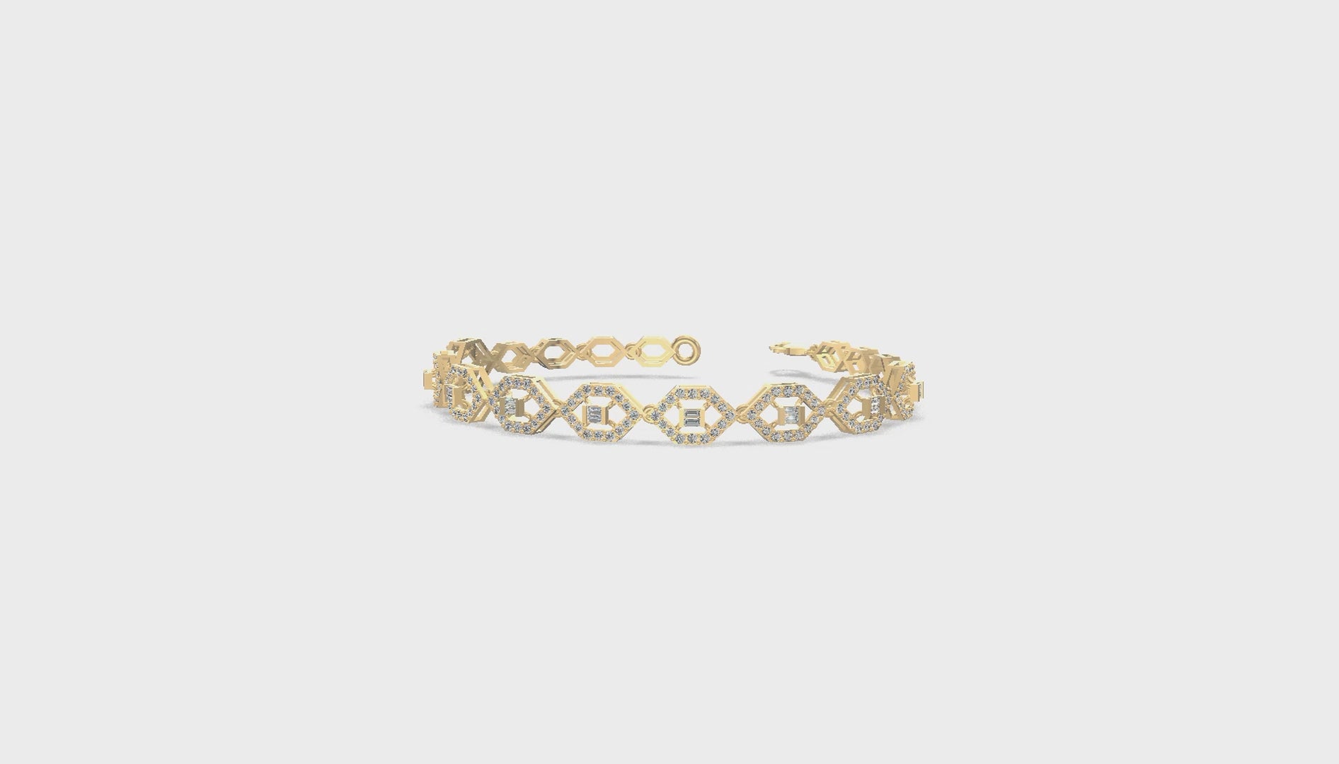 HexaBloom Sapphire Diamond Bracelet Gold
