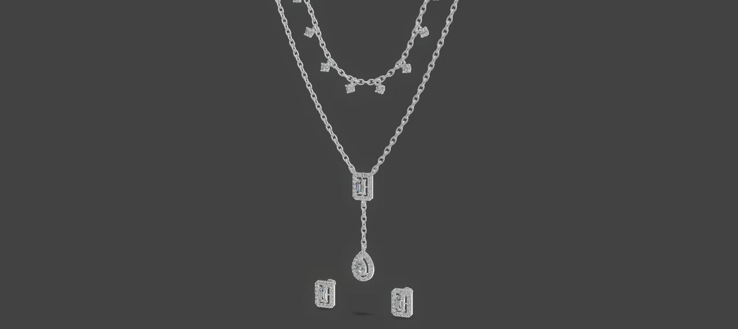 Cascade Duo Necklace Platinum