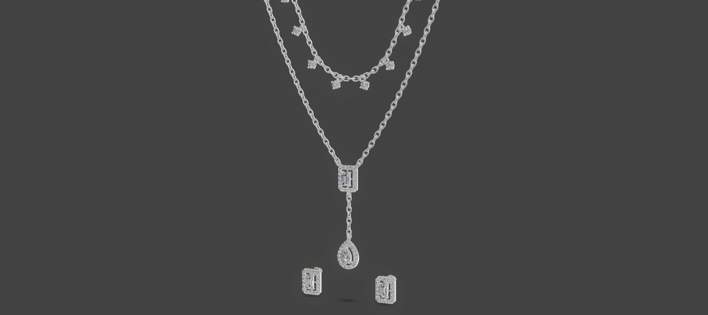 Cascade Duo Necklace Platinum
