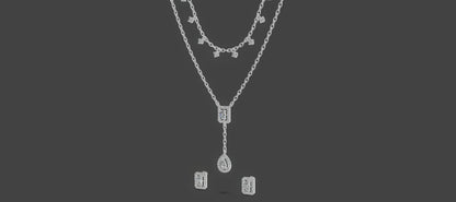 Cascade Duo Necklace Platinum