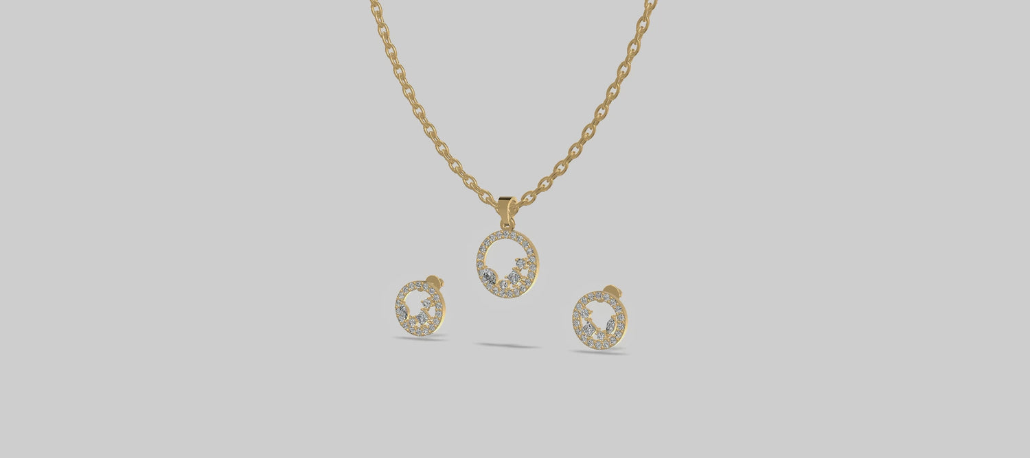 Ever Bloom Circle Pendant Set