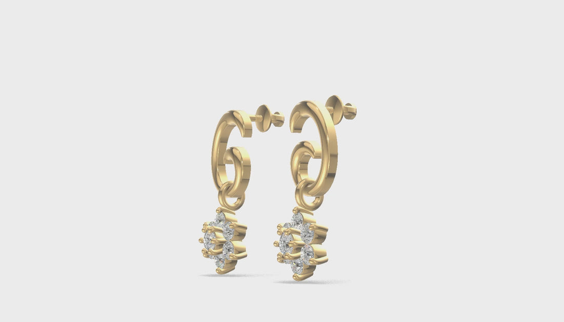 Celestia Swirl Floral Earrings Gold