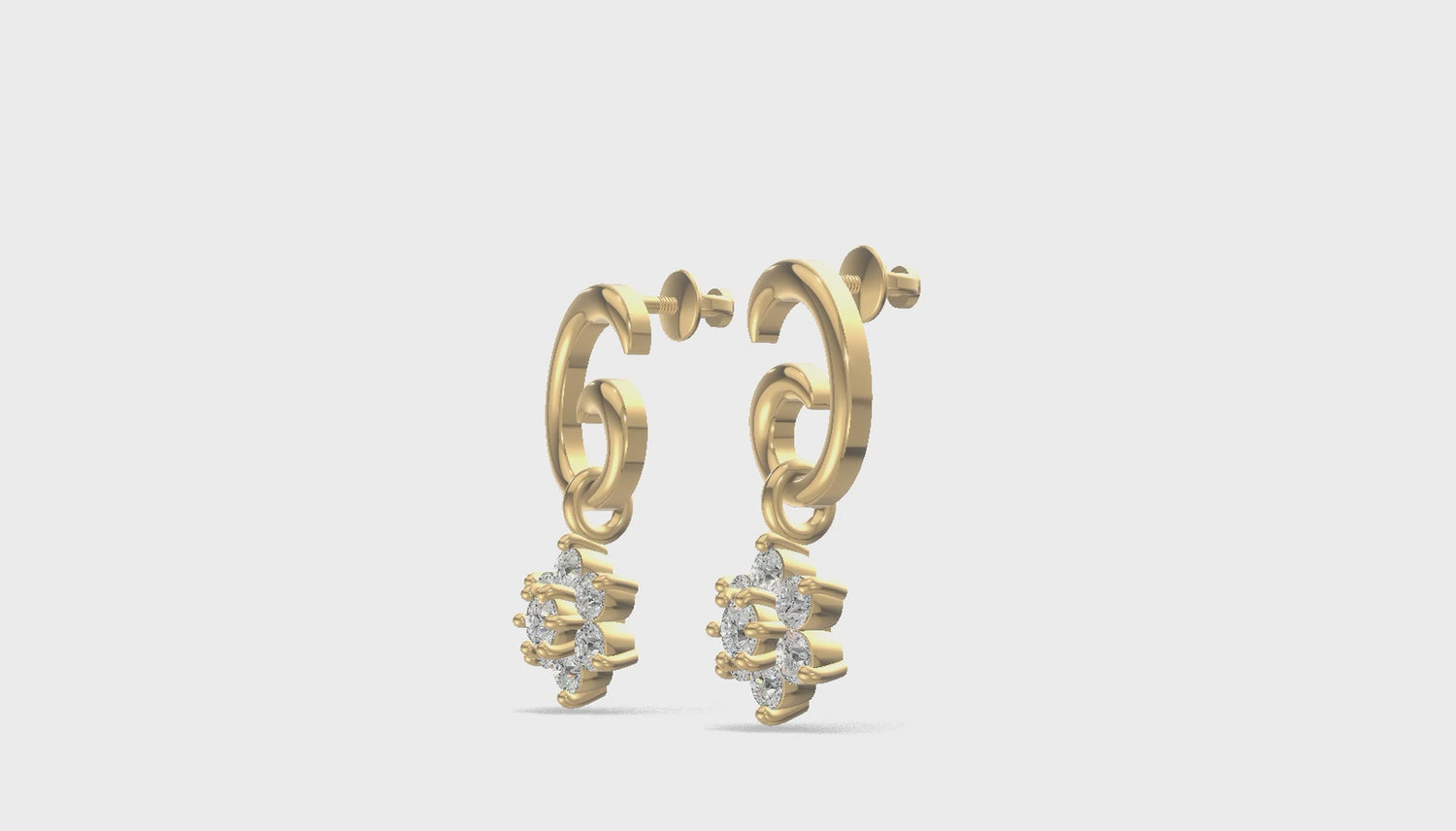 Celestia Swirl Floral Earrings Gold