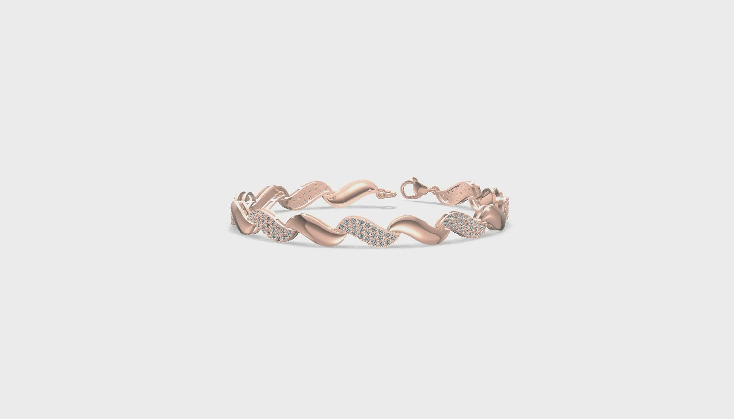 Elegance Wave Diamond Bracelet Gold