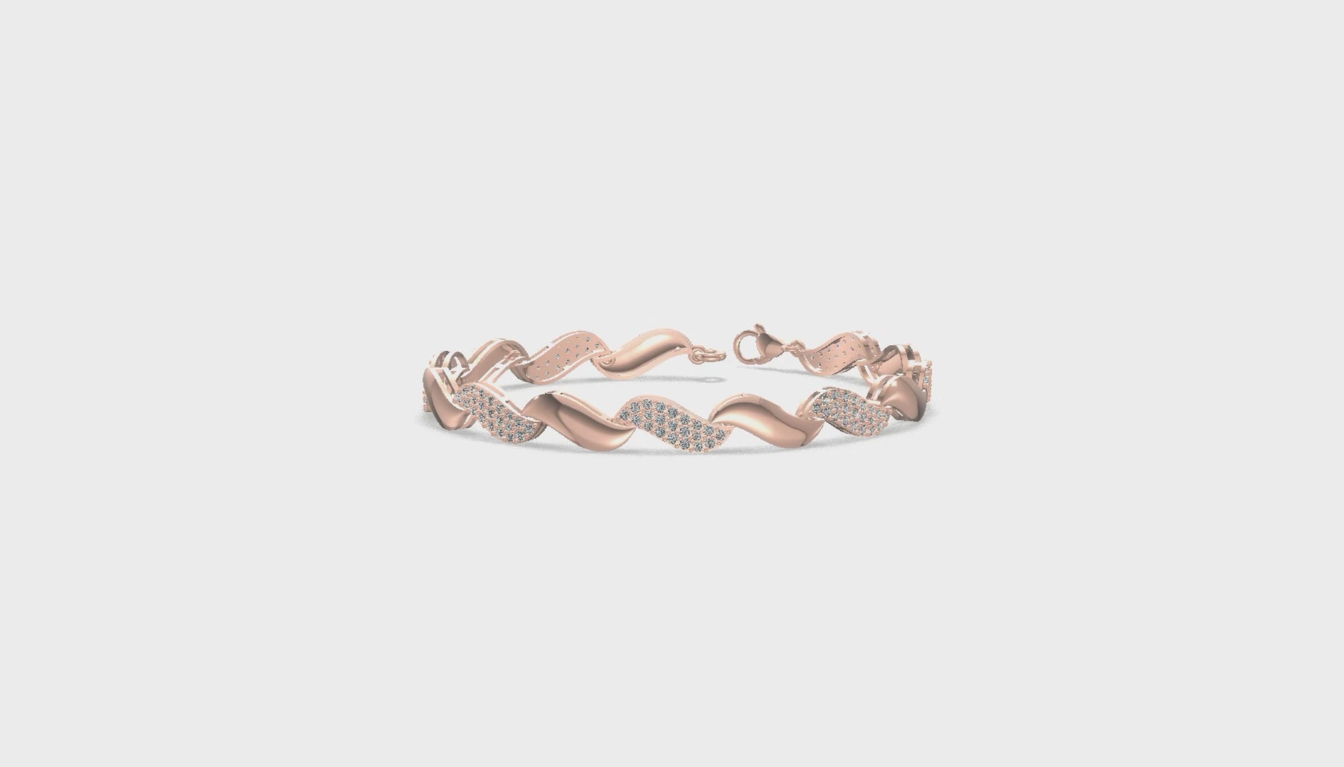 Elegance Wave Diamond Bracelet Gold