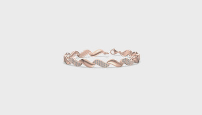 Elegance Wave Diamond Bracelet Gold