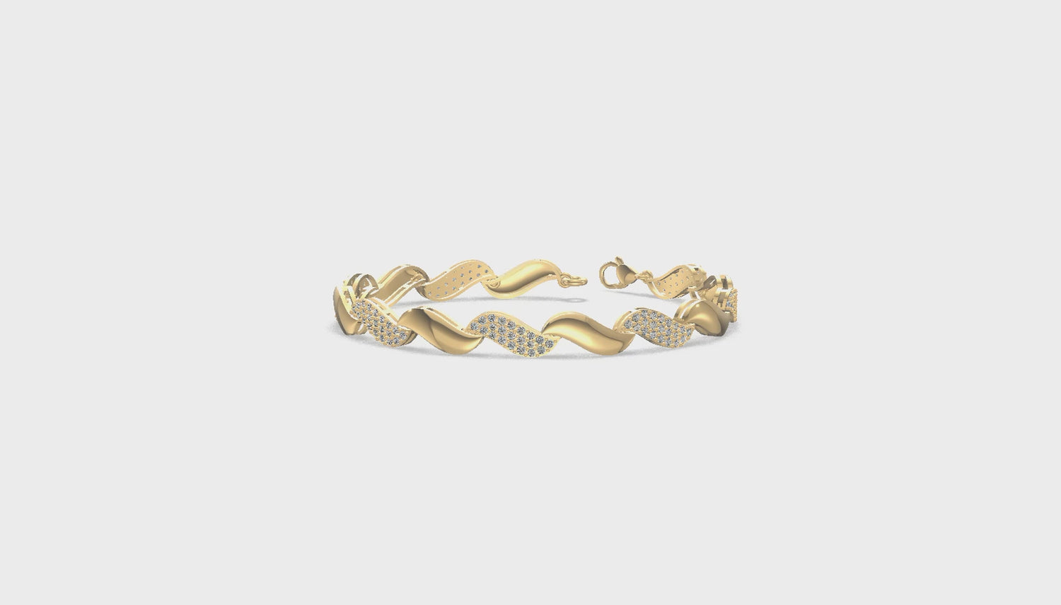 Elegance Wave Diamond Bracelet Gold