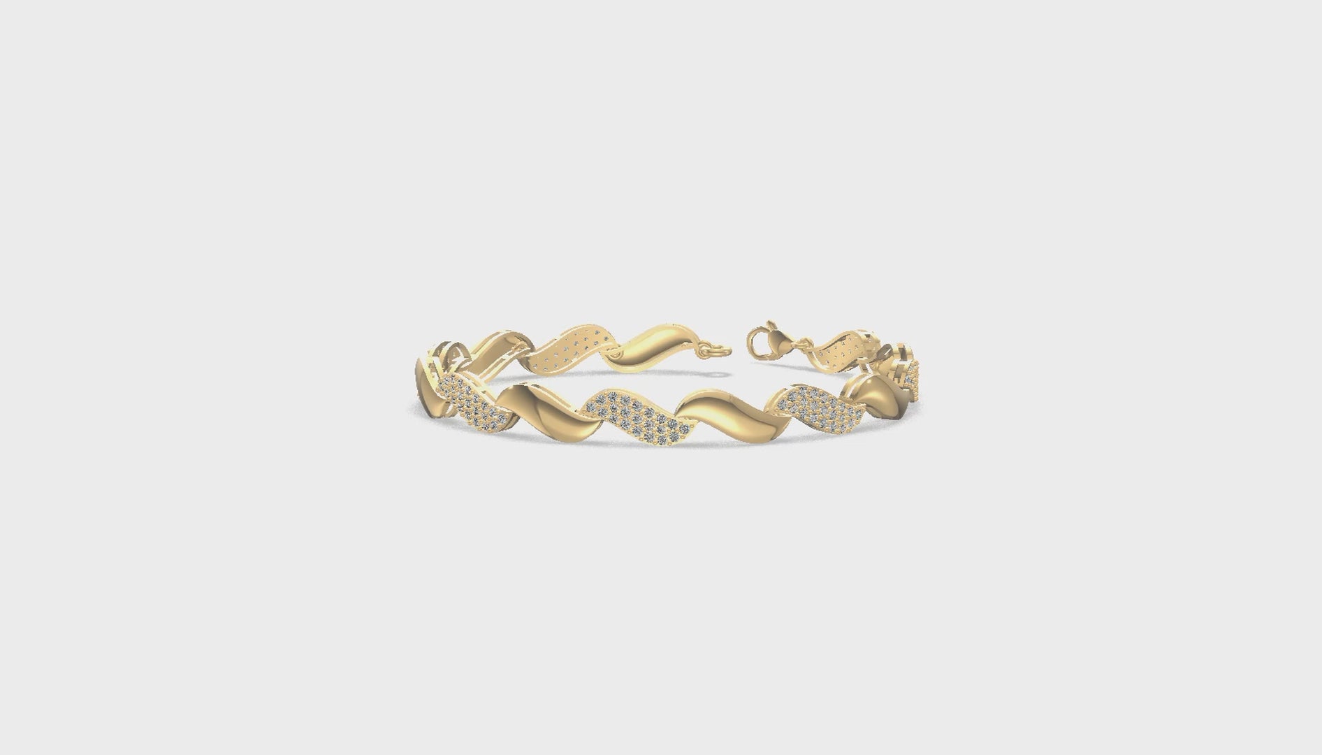 Elegance Wave Diamond Bracelet Gold
