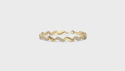Elegance Wave Diamond Bracelet Gold