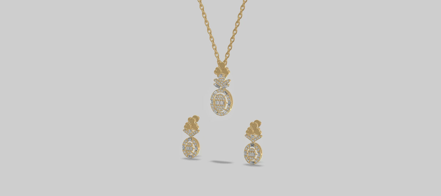 Pavé Rose Gold Pendant Set