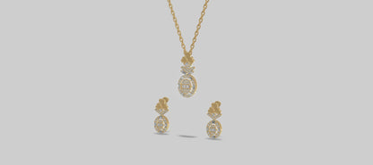 Pavé Rose Gold Pendant Set