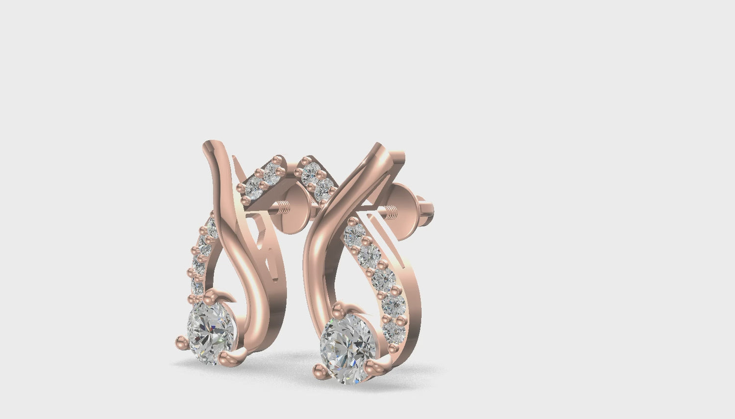 Radiant Ribbon Curve Earrings Gold