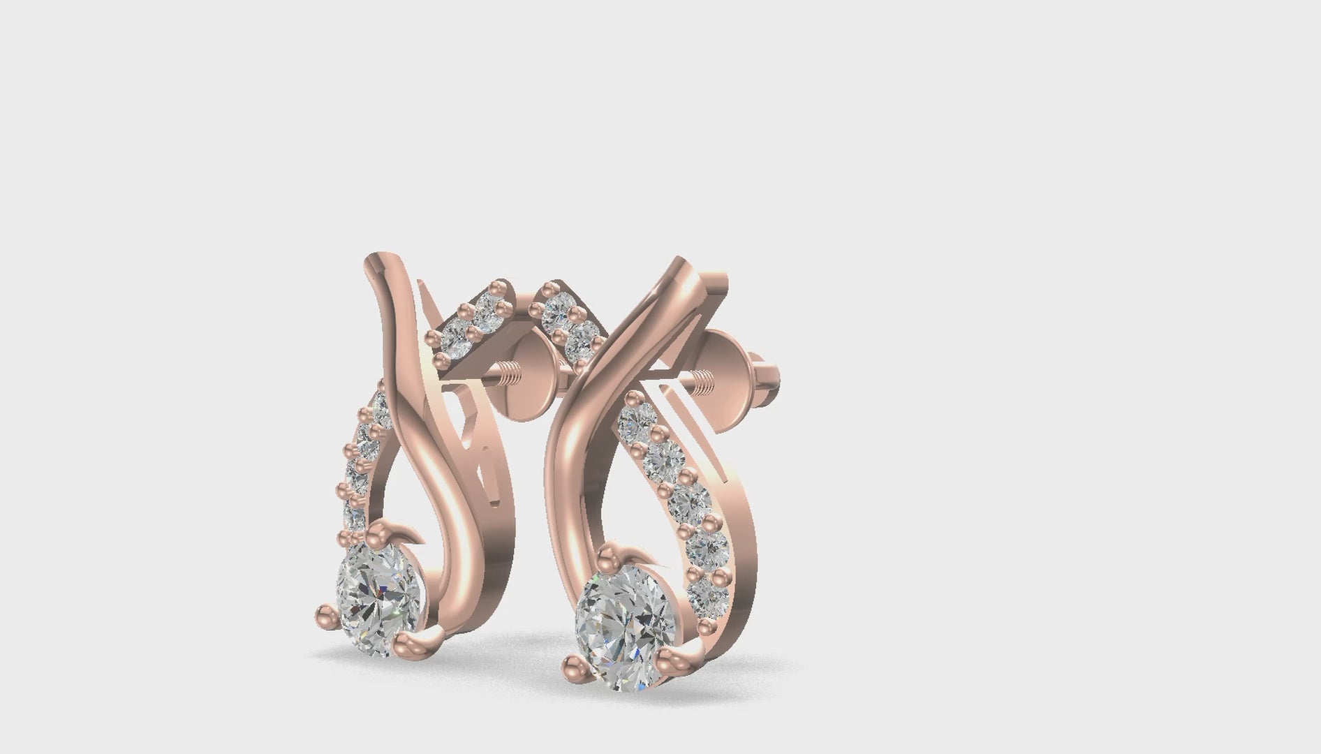 Radiant Ribbon Curve Earrings Gold