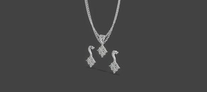 Princess Cluster Chain Set Trio Platinum