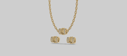 Eternal Embrace Heart Diamond Chain Set Gold