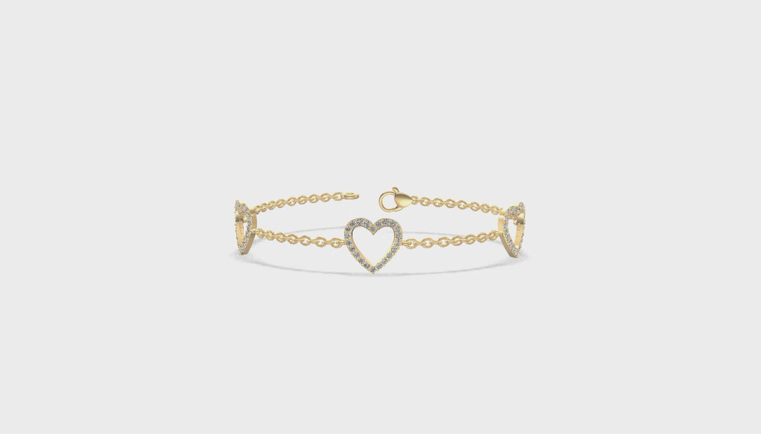 Amora Heart Diamond Bracelet Gold