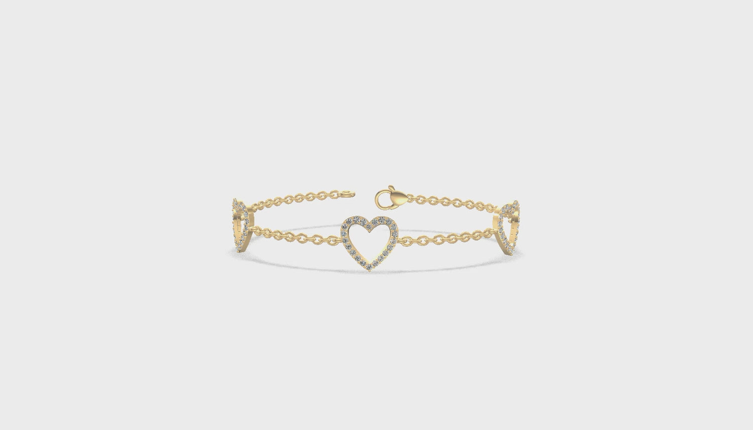 Amora Heart Diamond Bracelet Gold