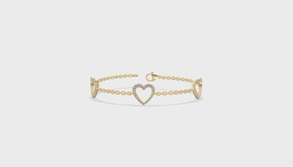 Amora Heart Diamond Bracelet Gold