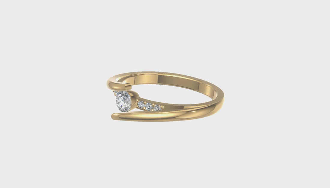 Aurora Twist Diamond Ring Gold