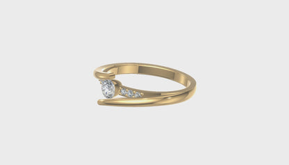 Aurora Twist Diamond Ring Gold