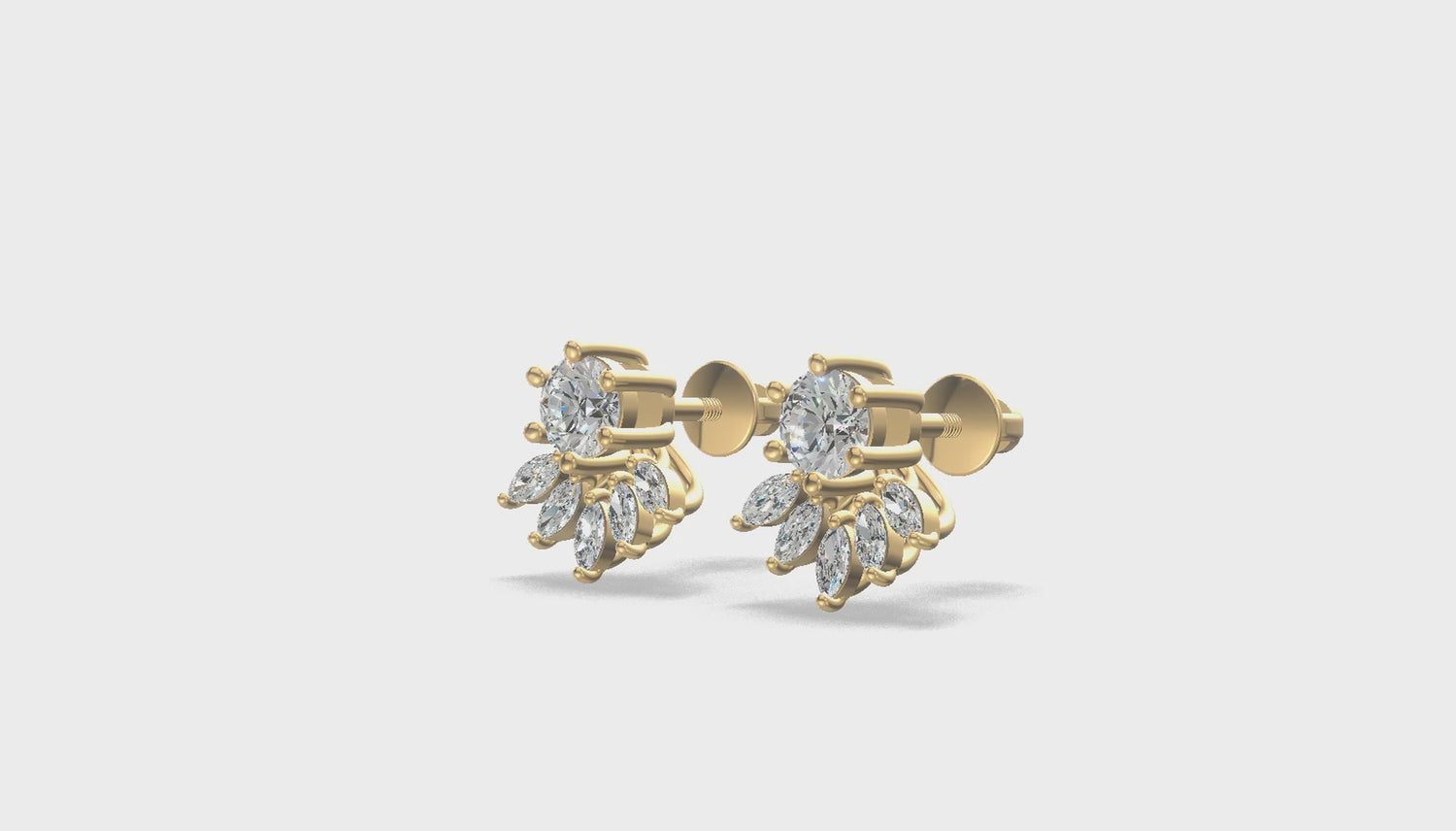 Luna Petal Drop Earrings Gold