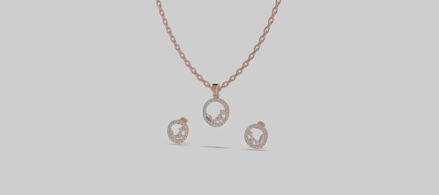 Ever Bloom Circle Pendant Set