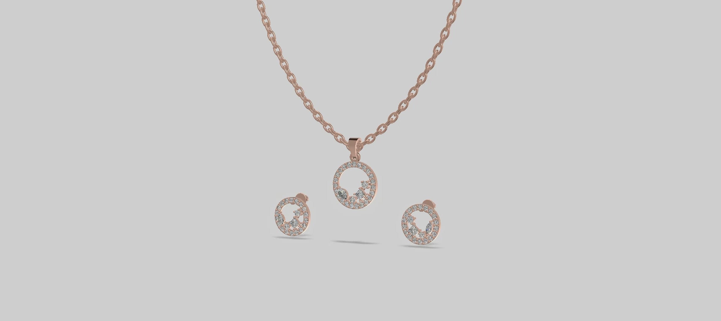 Ever Bloom Circle Pendant Set