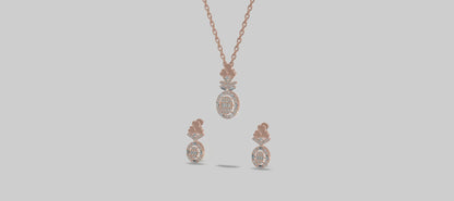 Pavé Rose Gold Pendant Set