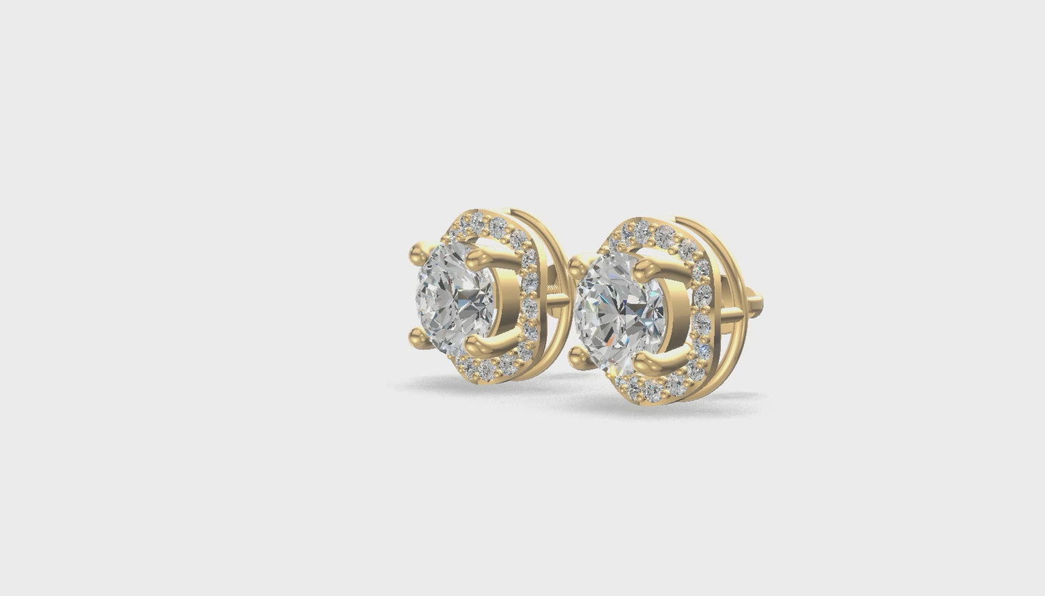 Royal Halo Studs Gold