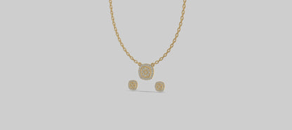 Celeste Glow Cushion Diamond Chain Set Gold