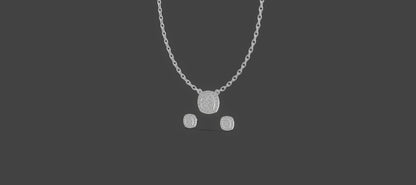 Celeste Glow Cushion Diamond Chain Set Platinum