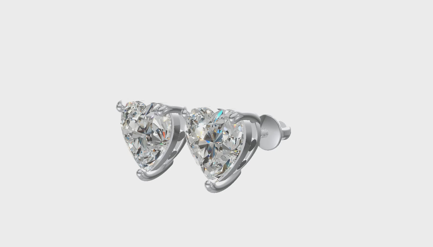 Sweetheart Diamond Studs Silver