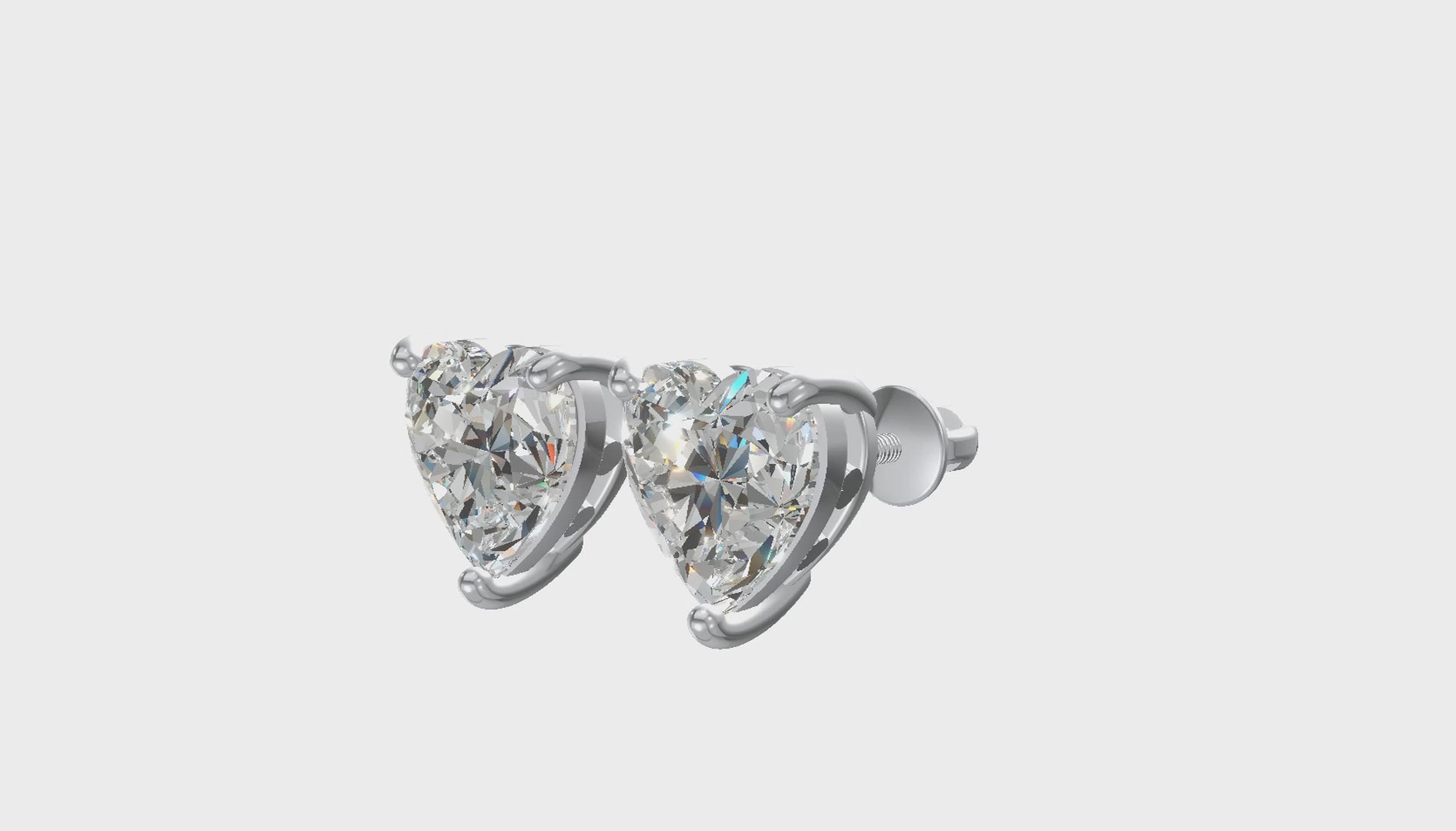 Sweetheart Diamond Studs Silver