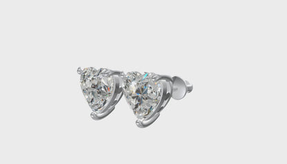 Sweetheart Diamond Studs Silver