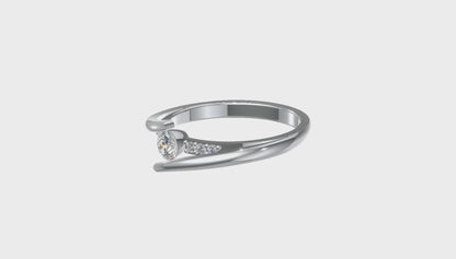 Aurora Twist Diamond Ring Platinum