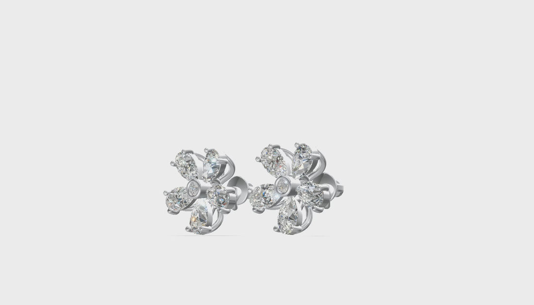 Blossom Luxe Floral Earrings Platinum