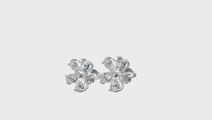 Blossom Luxe Floral Earrings Silver