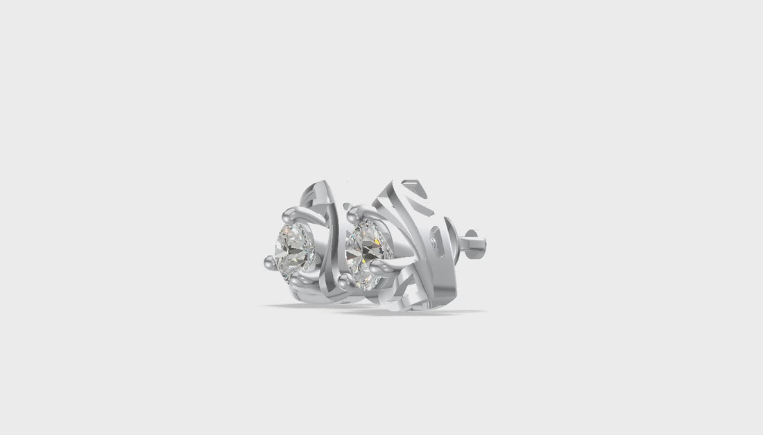 Aurora Crest Stud Earrings Platinum