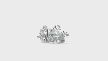 Aurora Crest Stud Earrings Gold