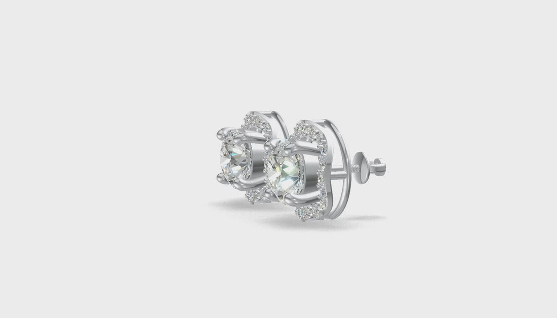 Royal Halo Studs Platinum