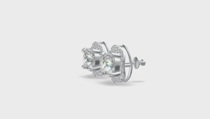 Royal Halo Studs Gold