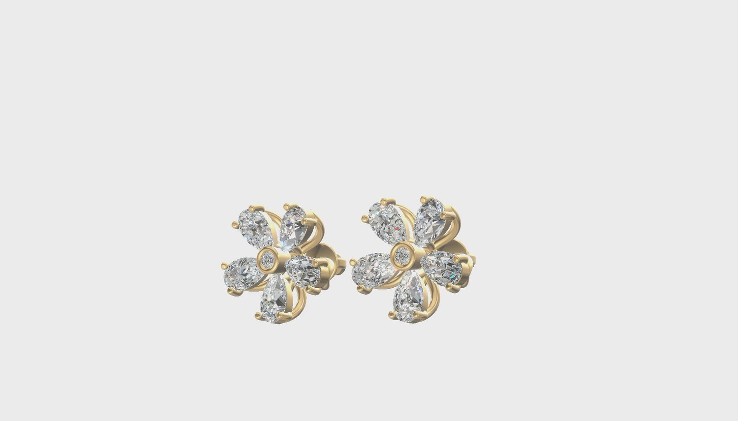Blossom Luxe Floral Earrings Gold