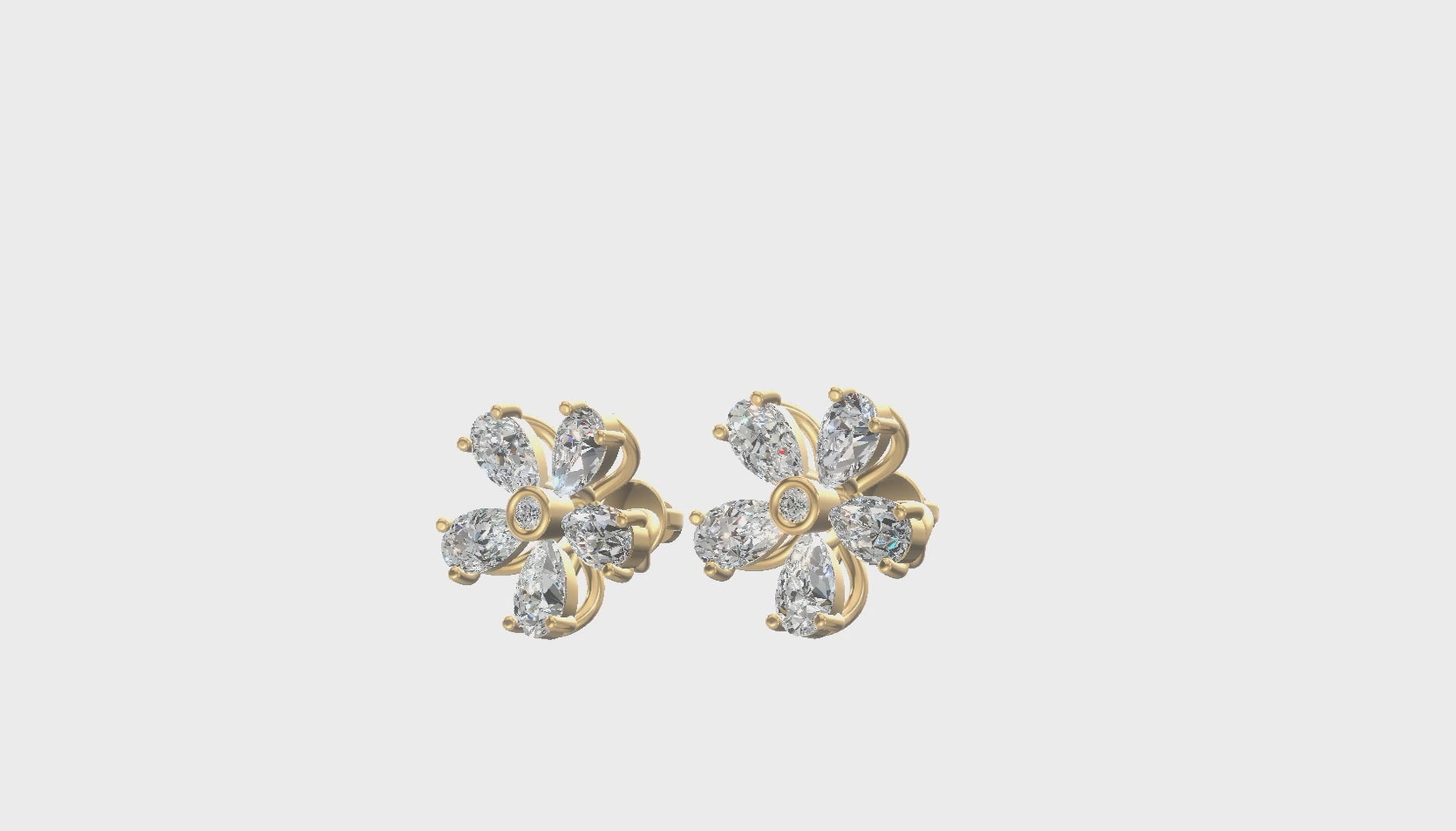 Blossom Luxe Floral Earrings Gold