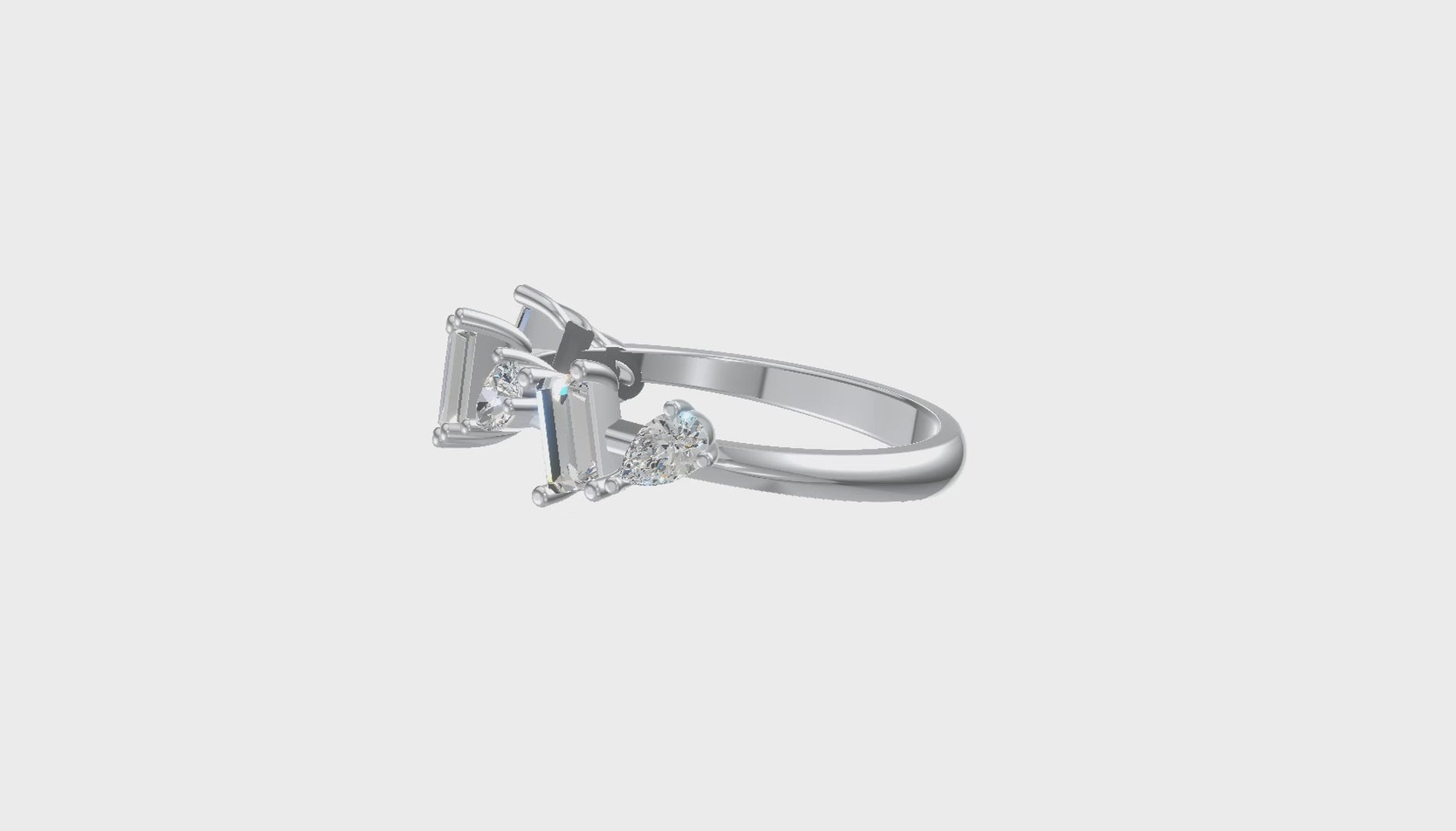Celestia Dual-Cut Diamond Ring Silver