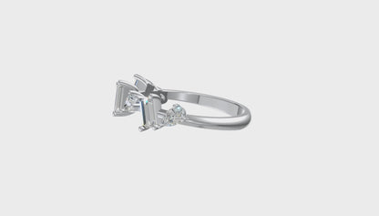 Celestia Dual-Cut Diamond Ring Silver