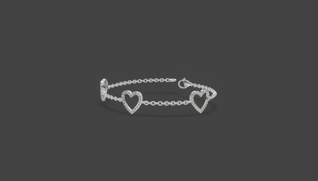 Amora Heart Diamond Bracelet Platinum