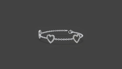 Amora Heart Diamond Bracelet Gold